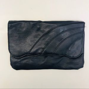 Faux soft leather clutch